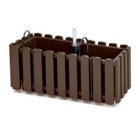 Barna dekoratív virágláda/ virágtartó,fém tartóval- 38x18x16,2 cm