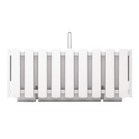 Fehér dekoratív virágláda/ virágtartó,fém tartóval- 38x18x16,2 cm