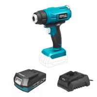 Hőlégpisztoly, 2 Ah akkumulátorral, 18V Li-ion töltővel, 3 fúvókával, SAS + ALL, Dedra