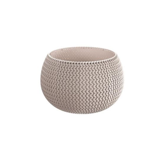 Dekoratív virágcserép, kerek, barna, 29x19,5 cm, Splofy Bowl