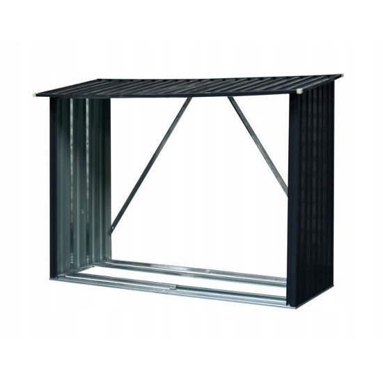 Fedett tüzifa tároló 163x83x154 cm – Szürke