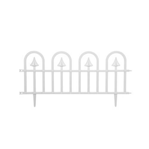 Dekoratív kerti kerítés, fehér műanyag, 4 db-os készlet, 60x30,5 cm