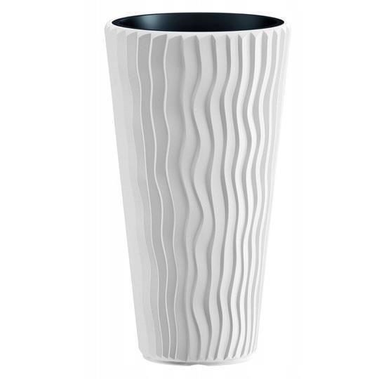 Dekoratív kerek,fehér virágcserép - 29,7x53.1 cm