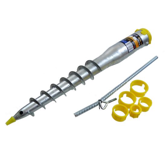 Tartó, horgony, fúró típusú, esernyőhöz, fém, 68x580 mm, Drel