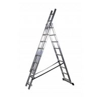 Drabest Összecsukható alumínium létra, 3 x 9 fokos, 150 kg