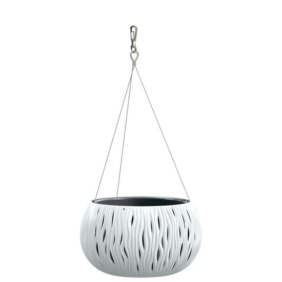 Dekoratív kerek,fehér virágcserép -19,5 cm x 29 cm