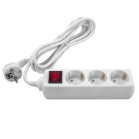 Elektromos hosszabbító 3 aljzat, 3 m, kapcsoló, GELUX