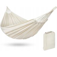 Textil függőágy, bézs, max 200 kg, 200x150 cm