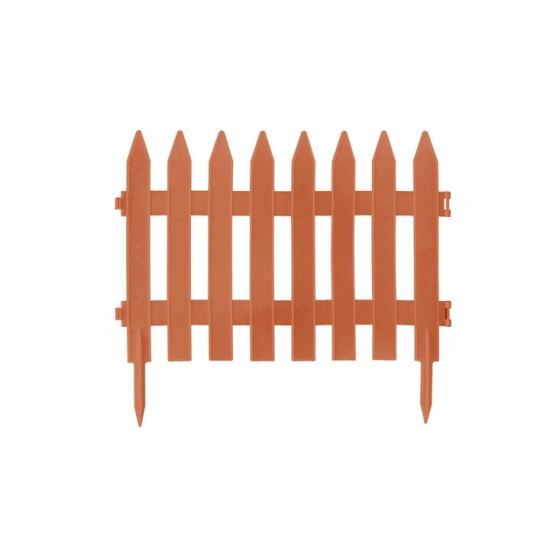 Dekoratív kerti kerítés, műanyag, világosbarna, 3,2 mx 35 cm