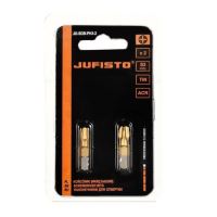 Tippkészlet, bitek, PZ2, 1/4", 2 db, PZ2x25 mm, Jufisto