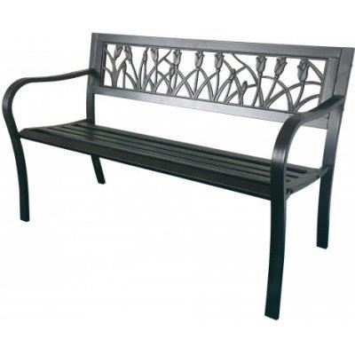 Kerti pad, műanyag háttámla, fém szerkezet, 125x53x77 cm, Raluca