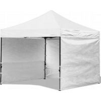 GardenLine Kerti pavilon, 3x3 M, fém, összecsukható, 3 oldalfal, fehér