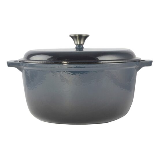 Zománcozott öntöttvas edény fedővel, rozsdamentes fogantyúval, 7 L, Perfect Home