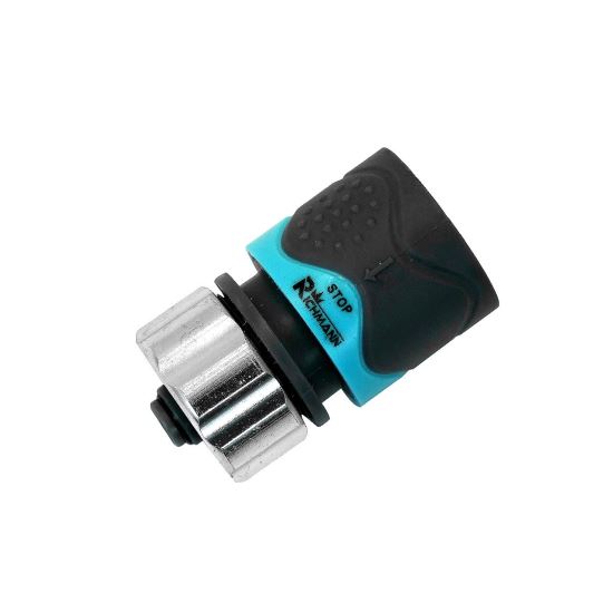 Gyorscsatlakozó, ütközővel, ABS + alumínium, 1/2", Richmann