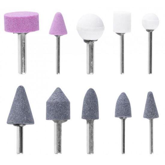 Forgó csiszolt kövek készlet, 10 db, Strend Pro