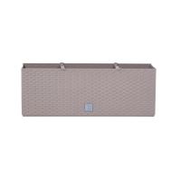 Díszültetőgép, öntözőrendszer, rattan utánzat, barna, 30 L, 60x25x24 cm, Rato Case