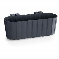 Dekoratív virágtartó, műanyag tartó, antracit, 4,9 L, 38,3x21,2x13 cm, Boardee Hook