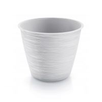 Dekoratív virágcserép, kerek, fehér, 5,1 L, 23,5x20,7 cm, Furu