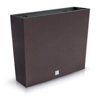 Dekoratív virágtartó, rattan utánzat, barna, 58x18x49,8 cm, Rato Case