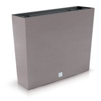 Dekoratív virágtartó, rattan utánzat, barna, 58x18x49,8 cm, Rato Case