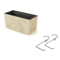 Dekoratív virágtartó, fém tartó, krém, 39,5x18,5x19,5 cm, Urbi Case Beton Effect W
