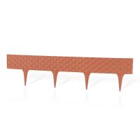 Rugalmas kerti kerítés szett, réz, rattan mintás, 3 db, 82x9,5 / 20 cm, 2,40 m, Gardenplast