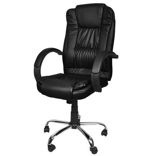 Irodai szék, forgó, eko bőr, fekete, Malatec