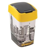 Szemetes csuklós tetővel, műanyag, New York-i modell, 25 L, 34x26x47 cm, Curver