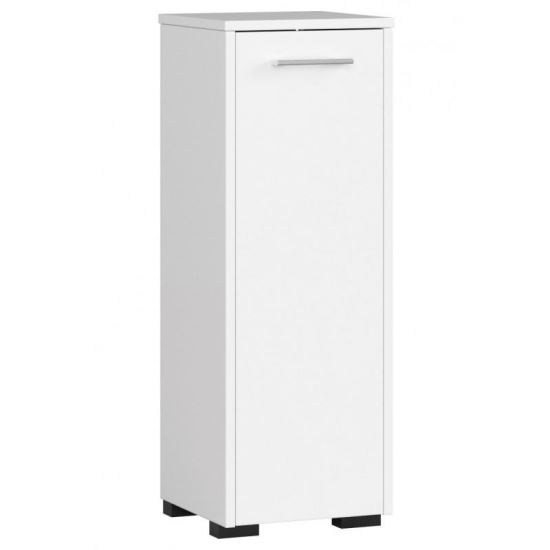 Fürdőszoba szekrény, laminált lap, 2 polc, fehér, 30x30x82 cm