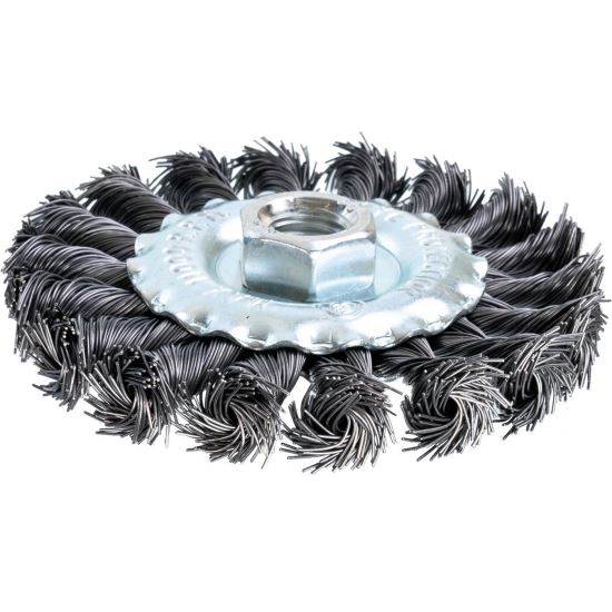 Acél drótkefe, kör alakú, szálas, M14, 100 mm, Richmann