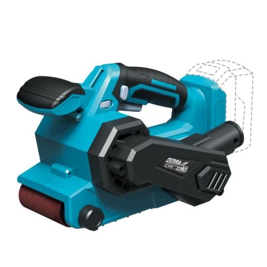 Csiszolószalag csiszoló, 18V Li-ion (akkumulátor nem tartozék), 76x457 mm, SAS + ALL, Dedra