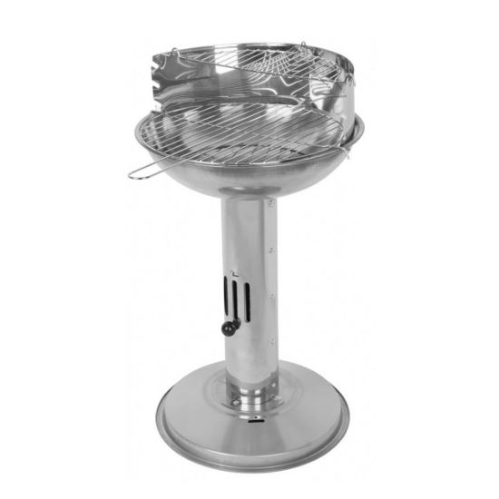 Capri kerti rozsdamentes grillező szénnel 40x68 cm